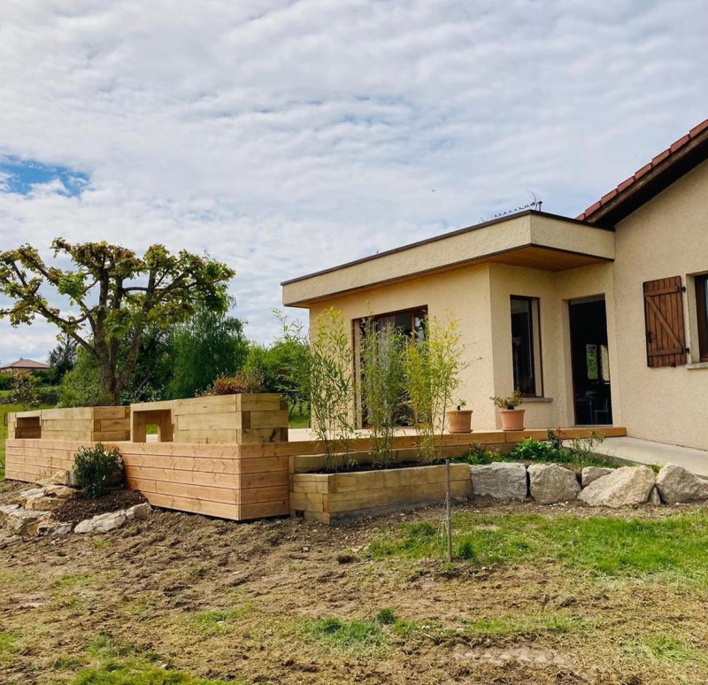 Aménagement d'une terrasse en nord Isère 