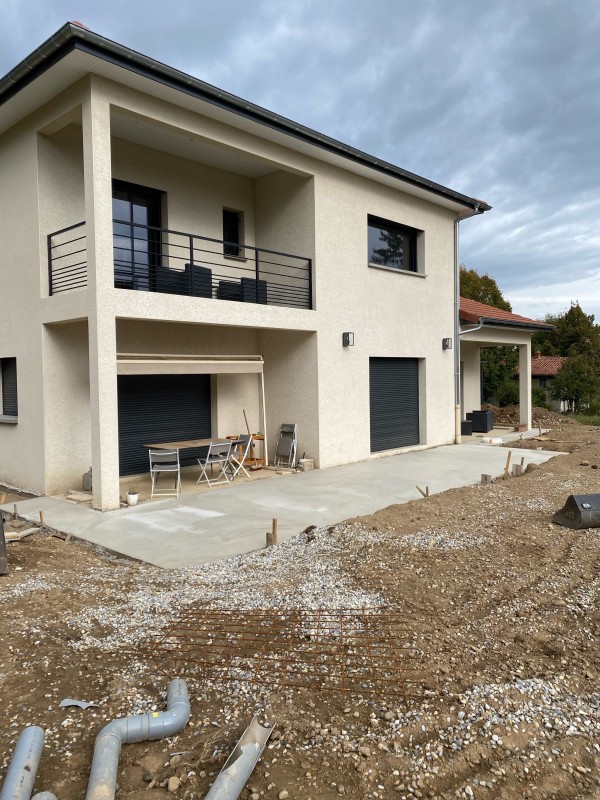création d'une terrasse béton à st jean de Bournay